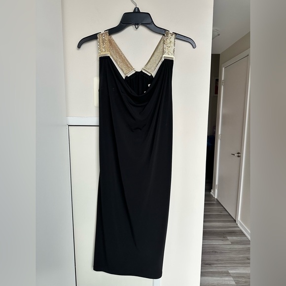 MICHAEL Michael Kors Black Dress with Gold Detail - Picture 2 of 10